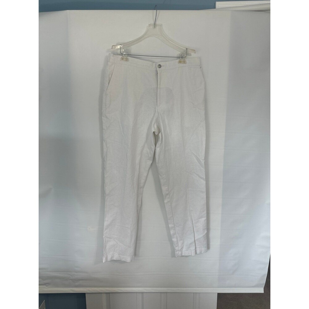 Men's Marc Anthony Slim Fit White Linen Pants Size L NWT